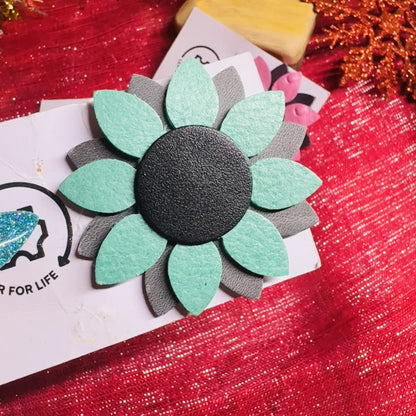 Leather Pin Badge - Sunflower