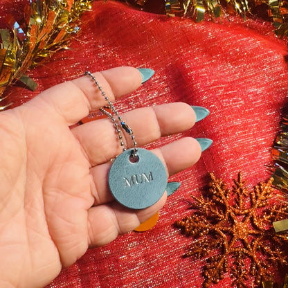 Leather Tag - Foiled 'Mum'