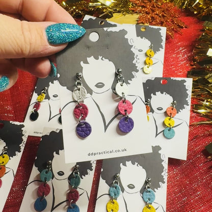 Leather Earrings - Buttons