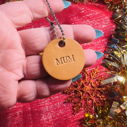 Leather 'MUM' Tag