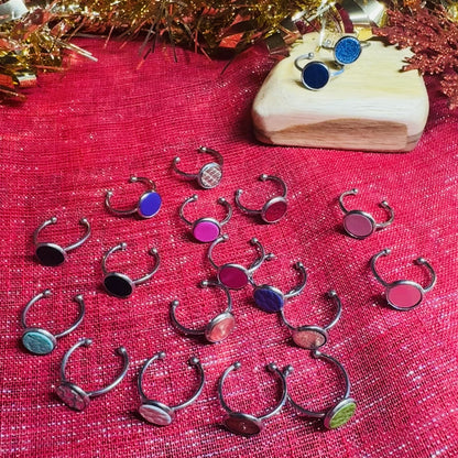 Leather & Stainless Steel Adjustable Rings